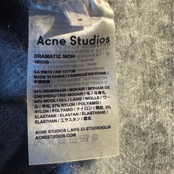 Acne Studios Heathered Gray Women's Crew Neck Sweater - Picture 4 of 4